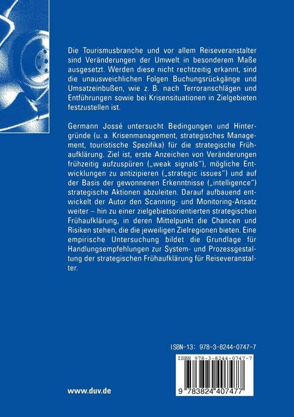 Produktbild: Strategische Fr&uuml;haufkl&auml;rung in der Touristik