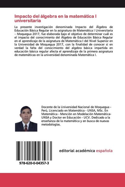 Produktbild: Impacto del &aacute;lgebra en la matem&aacute;tica I universitaria