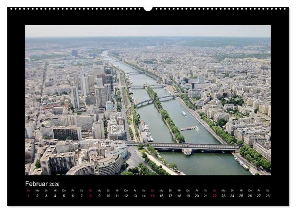 Produktbild: Paris von oben (hochwertiger Premium Wandkalender 2026 DIN A2 quer), Kunstdruck in Hochglanz