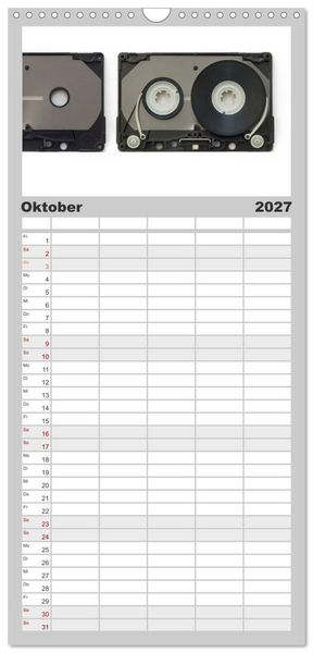 Produktbild: Familienplaner 2027 - Audio Tapes mit 5 Spalten (Wandkalender, 21 x 45 cm) CALVENDO