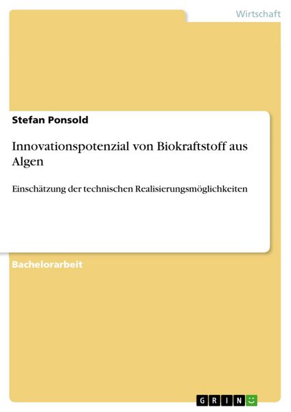 Produktbild: Innovationspotenzial von Biokraftstoff aus Algen
