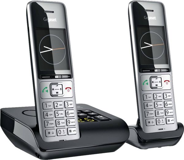 Produktbild: Gigaset COMFORT 500A duo DECT, GAP Schnurloses Telefon analog Babyphone, Freisprechen, f&uuml;r H&ouml;rger&auml;te kompatibel, Headsetanschluss