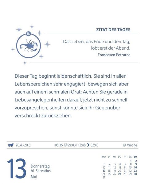 Produktbild: Skorpion Sternzeichenkalender 2027 - Tagesabrei&szlig;kalender - Ihr Horoskop f&uuml;r jeden Tag