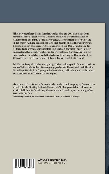 Produktbild: Die strafrechtliche Aufarbeitung von DDR-Unrecht