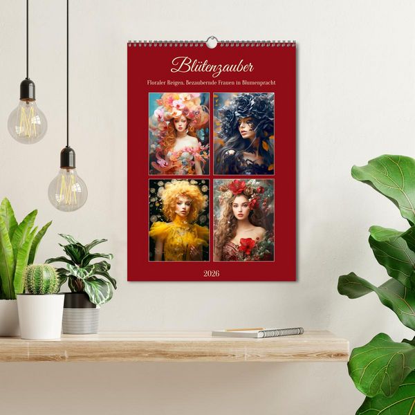 Produktbild: Bl&uuml;tenzauber. Floraler Reigen. Bezaubernde Frauen in Blumenpracht (Wandkalender 2026 DIN A3 hoch), CALVENDO Monatskalender