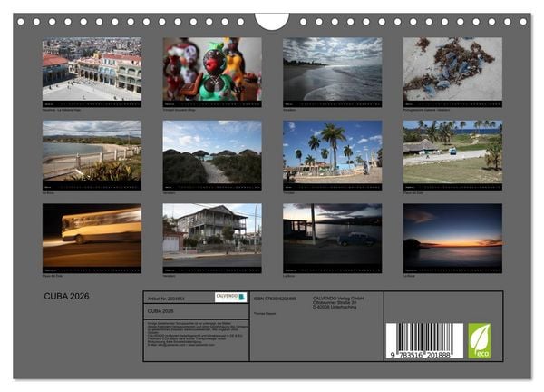 Produktbild: CUBA 2026 (Wandkalender 2026 DIN A4 quer), CALVENDO Monatskalender