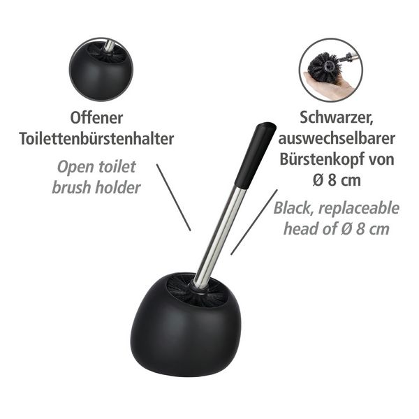 Produktbild: WC-Garnitur Mod. Polaris Schwarz matt, aus hochwertiger Keramik