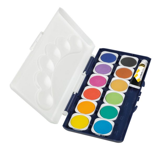 Produktbild: Idena Deckfarbkasten 12 Farben und 1 Tube Deckwei&szlig;