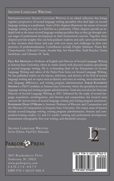 Produktbild: Professionalizing Second Language Writing