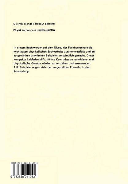 Produktbild: Physik in Formeln und Beispielen