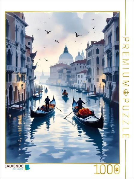 Produktbild: CALVENDO Puzzle Venedig - Stadt der Gondeln | 1000 Teile Lege-Gr&ouml;&szlig;e 64x48cm Foto-Puzzle f&uuml;r gl&uuml;ckliche Stunden