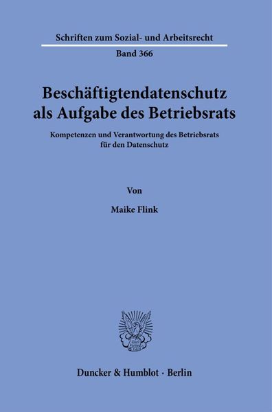 Produktbild: Besch&auml;ftigtendatenschutz als Aufgabe des Betriebsrats.