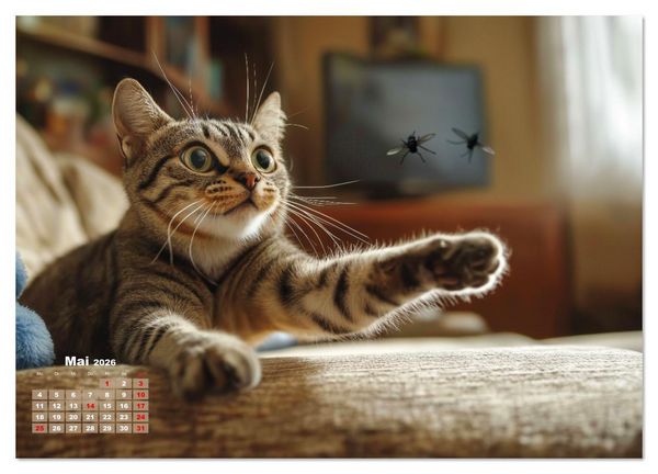 Produktbild: Momente eines Katzenbesitzers - Chaos der Samtpfoten (Wandkalender 2026 DIN A2 quer), CALVENDO Monatskalender