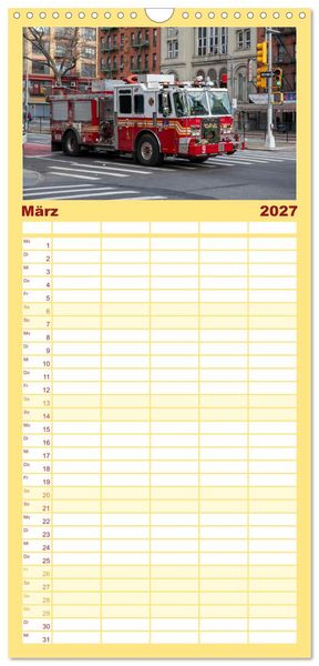 Produktbild: Familienplaner 2027 - Feuerwehr New York - Heart of the City mit 5 Spalten (Wandkalender, 21 x 45 cm) CALVENDO