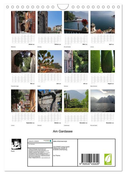 Produktbild: Am Gardasee (Wandkalender 2026 DIN A4 hoch), CALVENDO Monatskalender