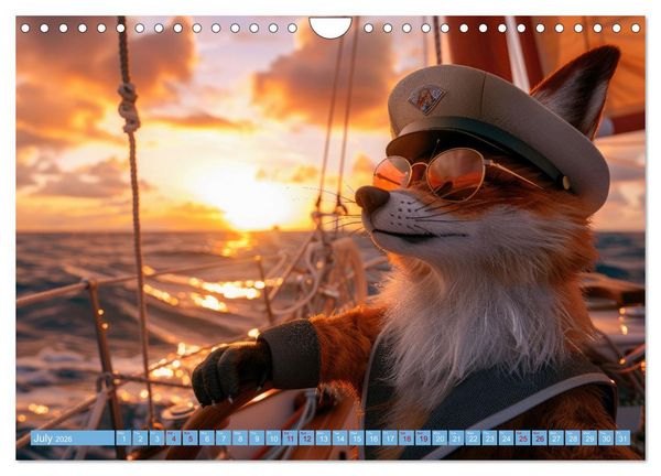 Produktbild: Funny animals as a captain on a boat (Wall Calendar 2026 DIN A4 landscape), CALVENDO 12 Month Wall Calendar