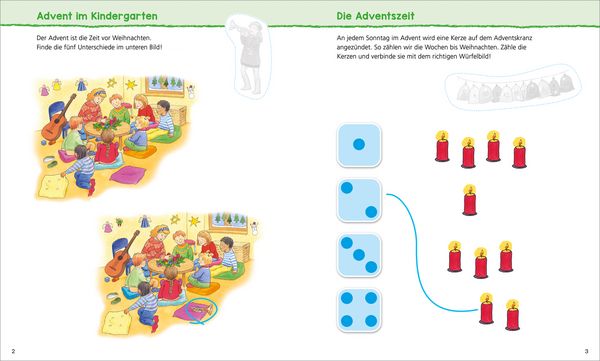 Produktbild: WAS IST WAS Kindergarten Malen R&auml;tseln Stickern Wir feiern Weihnachten