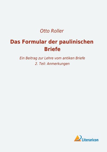 Produktbild: Das Formular der paulinischen Briefe