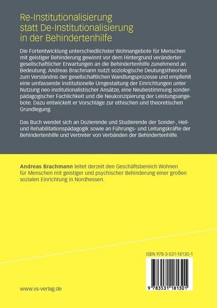Produktbild: Re-Institutionalisierung statt De-Institutionalisierung in der Behindertenhilfe
