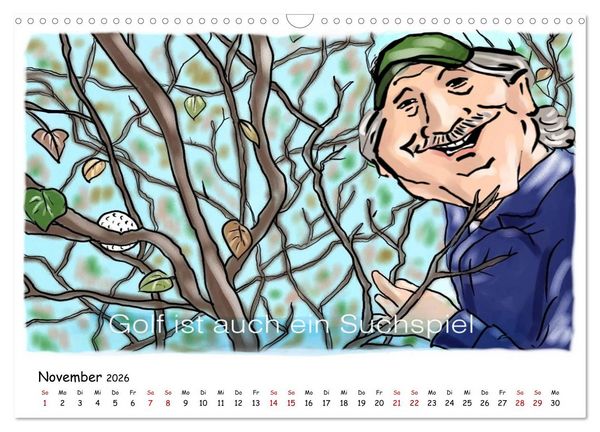 Produktbild: Golfkalender f&uuml;r Anf&auml;nger und alle die Spa&szlig; am Golfen haben (Wandkalender 2026 DIN A3 quer), CALVENDO Monatskalender
