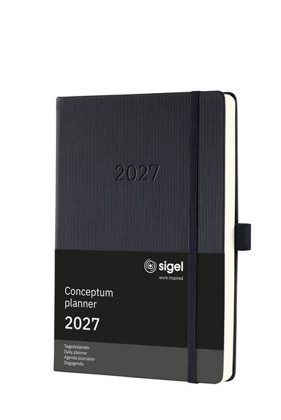 Produktbild: SIGEL C2710 Tageskalender Conceptum 2027, ca. A5, Hardcover, schwarz