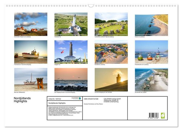 Produktbild: Nordj&uuml;tlands Highlights (Wandkalender 2026 DIN A2 quer), CALVENDO Monatskalender
