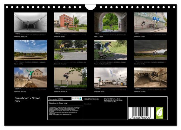 Produktbild: Skateboard - Street only (Wall Calendar 2026 DIN A4 landscape), CALVENDO 12 Month Wall Calendar