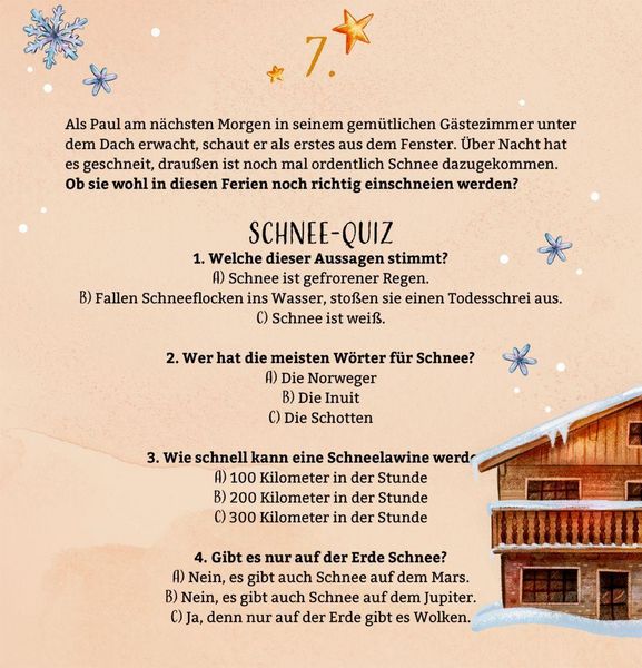 Produktbild: Zettel-Adventskalender &ndash; Aufregende Winterferien in den Bergen