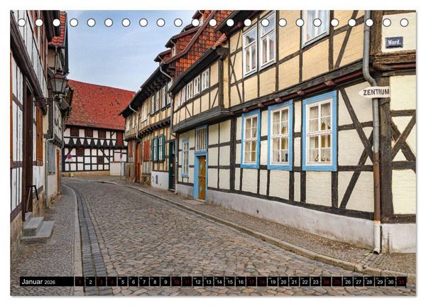 Produktbild: Fachwerkstadt Quedlinburg (Tischkalender 2026 DIN A5 quer), CALVENDO Monatskalender