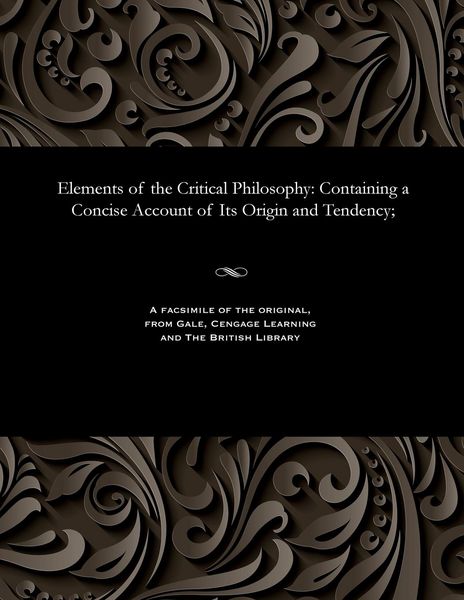 Produktbild: Elements of the Critical Philosophy