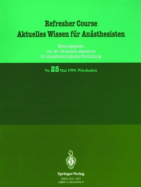 Produktbild: Aktuelles Wissen f&uuml;r An&auml;sthesisten