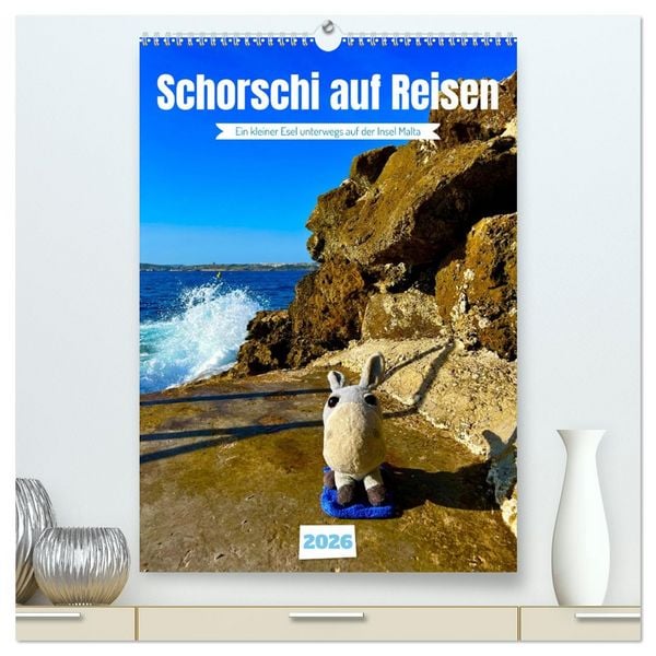 Produktbild: Schorschi auf Reisen ein kleiner Esel unterwegs auf der Insel Malta (hochwertiger Premium Wandkalender 2026 DIN A2 hoch), Kunstdruck in Hochglanz