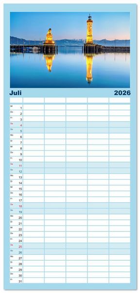 Produktbild: Familienplaner 2026 - Lindau - Juwel am Bodensee mit 5 Spalten (Wandkalender, 21 x 45 cm) CALVENDO