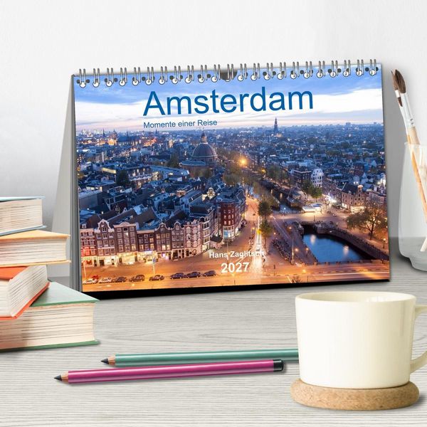 Produktbild: Amsterdam - Momente einer Reise (Tischkalender 2027 DIN A5 quer), CALVENDO Monatskalender