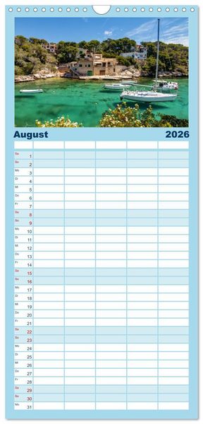 Produktbild: Familienplaner 2026 - Mallorca - Ahoi mit 5 Spalten (Wandkalender, 21 x 45 cm) CALVENDO
