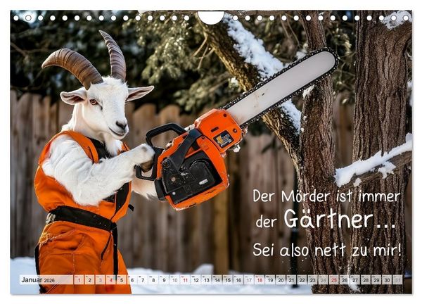Produktbild: Den Bock zum G&auml;rtner gemacht (Wandkalender 2026 DIN A4 quer), CALVENDO Monatskalender