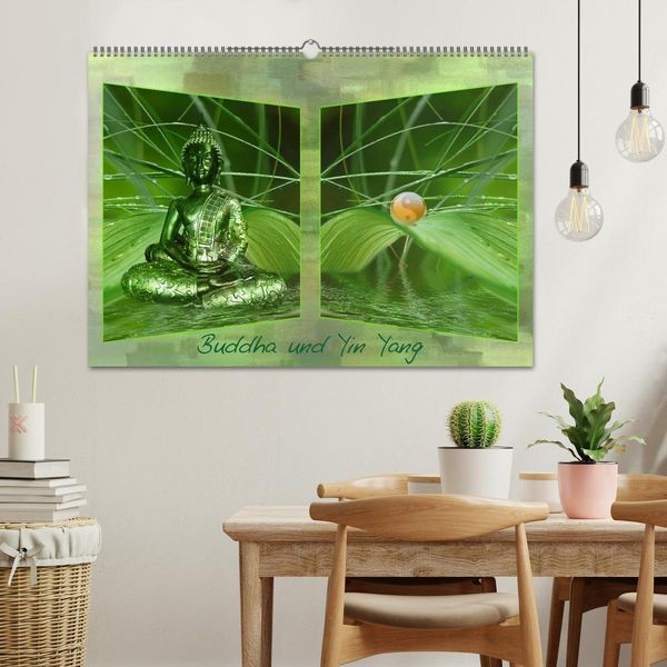 Produktbild: Buddha und Yin Yang (Wandkalender 2026 DIN A2 quer), CALVENDO Monatskalender