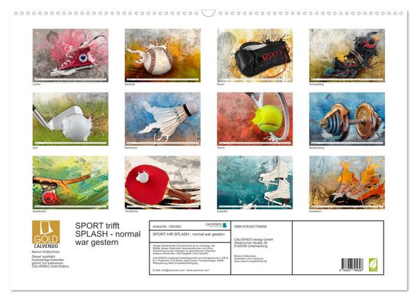 Produktbild: SPORT trifft SPLASH - normal war gestern (Wandkalender 2026 DIN A2 quer), CALVENDO Monatskalender