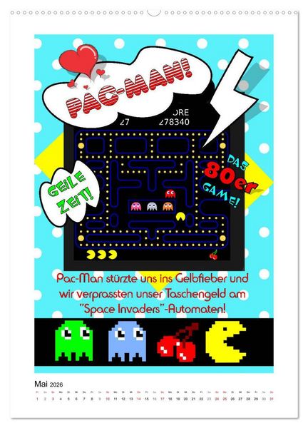 Produktbild: Die coolen 80er. Sch&ouml;n war die Zeit! (hochwertiger Premium Wandkalender 2026 DIN A2 hoch), Kunstdruck in Hochglanz