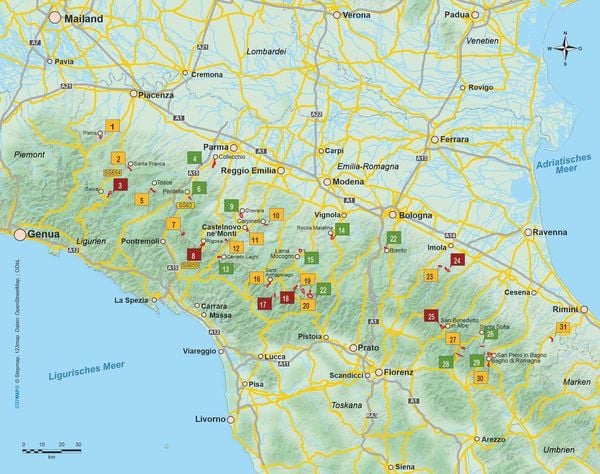 Produktbild: Emilia-Romagna 31 Touren im H&uuml;gel- und Bergland des Apennin