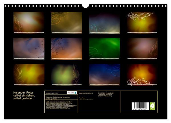 Produktbild: Kalender, Fotos selbst einkleben, selbst gestalten (Wandkalender 2026 DIN A3 quer), CALVENDO Monatskalender
