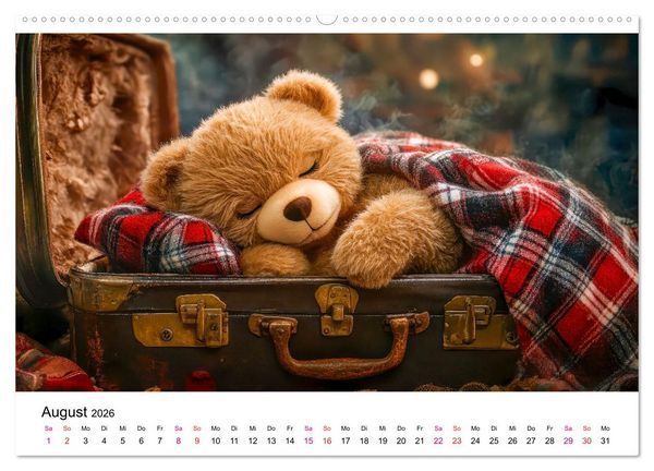 Produktbild: Teddys Welt - B&auml;renstark durchs Jahr (hochwertiger Premium Wandkalender 2026 DIN A2 quer), Kunstdruck in Hochglanz