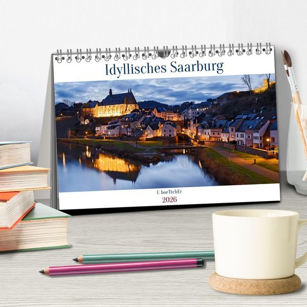 Produktbild: Idyllisches Saarburg (Tischkalender 2026 DIN A5 quer), CALVENDO Monatskalender
