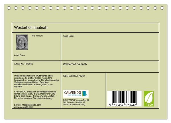 Produktbild: Westerholt hautnah (Tischkalender 2026 DIN A5 quer), CALVENDO Monatskalender