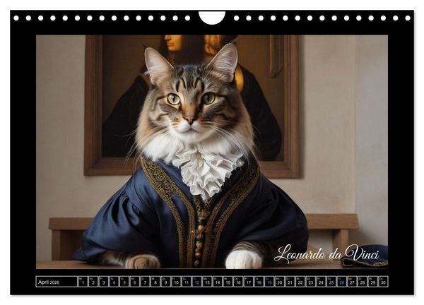 Produktbild: Katzen der Ber&uuml;hmtheiten - Ein Jahr voller ikonischer Schnurrhaare (Wandkalender 2026 DIN A4 quer), CALVENDO Monatskalender