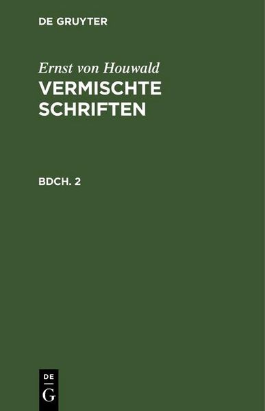 Produktbild: Ernst von Houwald: Vermischte Schriften. Bdch. 2