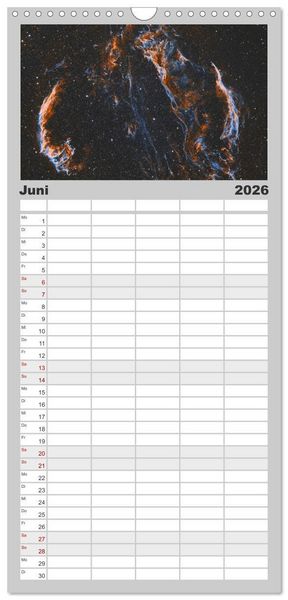 Produktbild: Familienplaner 2026 - Deep Sky Kalender mit 5 Spalten (Wandkalender, 21 x 45 cm) CALVENDO
