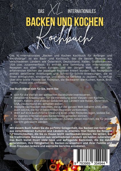 Produktbild: Das XL Internationales Backen und Kochen Kochbuch f&uuml;r Anf&auml;nger und Berufst&auml;tige