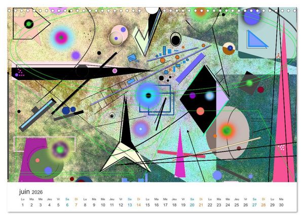 Produktbild: L'art abstrait aux mille facettes (Calendrier mural 2026 DIN A3 vertical), CALVENDO calendrier mensuel
