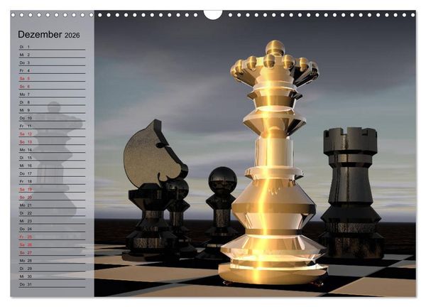 Produktbild: SCHACH - Spiel der K&ouml;nige (Wandkalender 2026 DIN A3 quer), CALVENDO Monatskalender